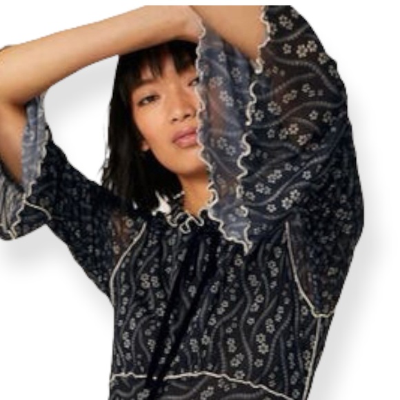 Anna Sui Posies Mesh Dress Size Medium - Picture 5 of 15